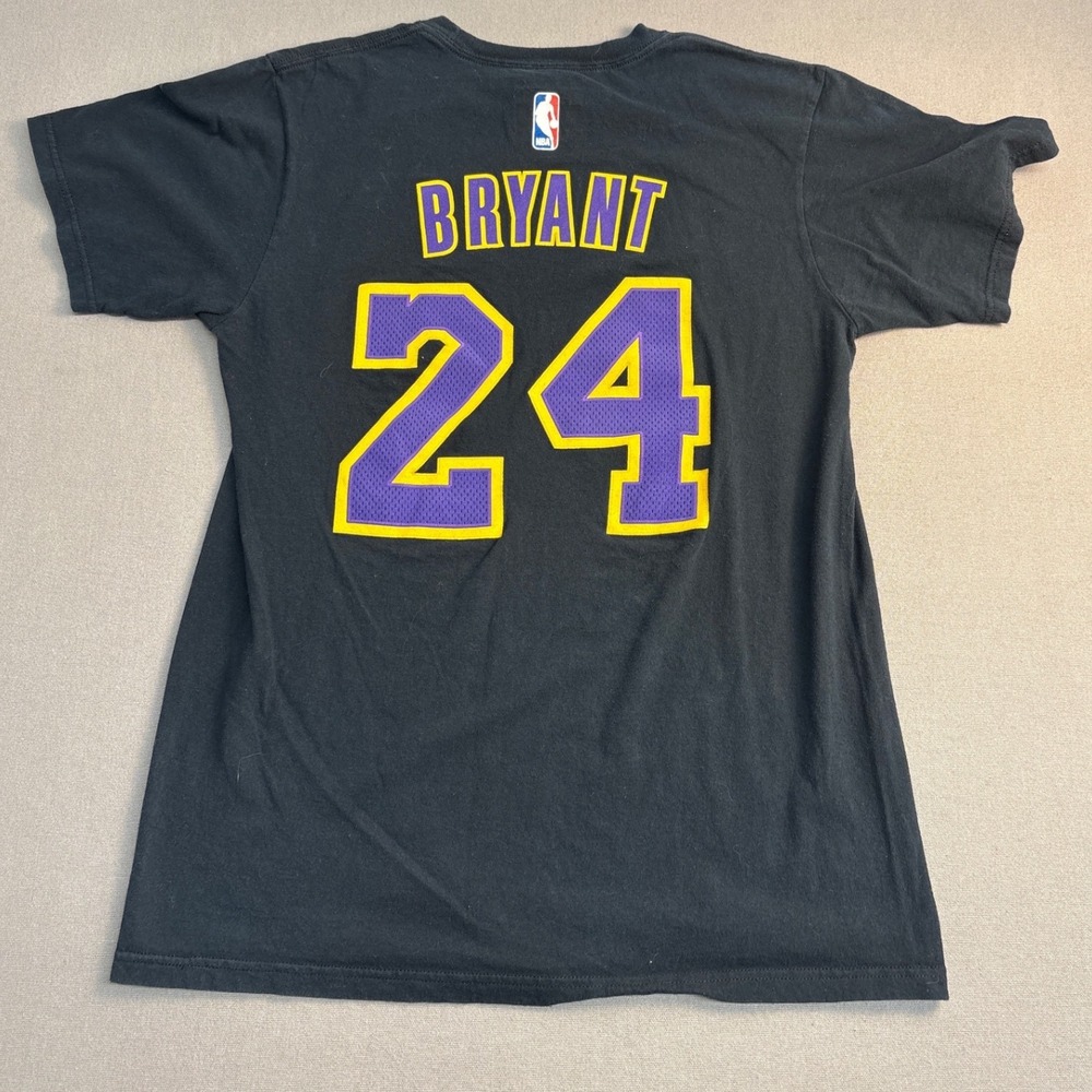 Adidas Los Angeles Lakers Kobe Bryant 24 Black T-Shirt Mens Medium NBA Tee